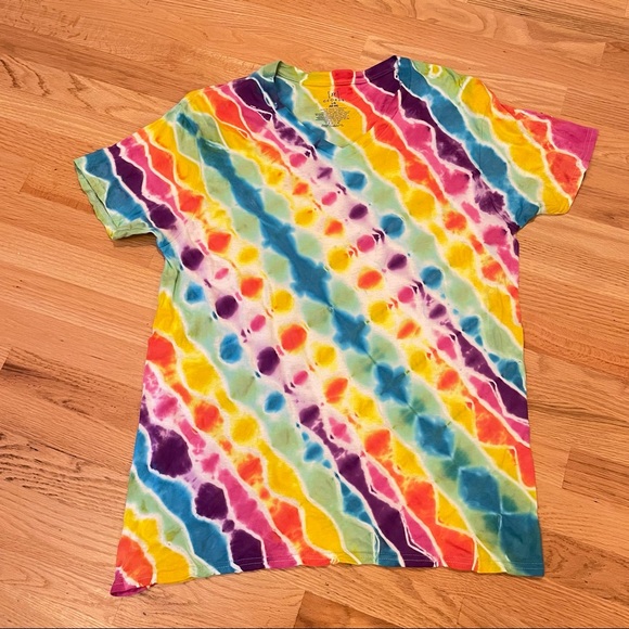 Tiedye rainbow pride tshirt honeycomb unisex L - Picture 2 of 5